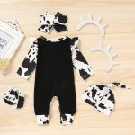 GRNSHTS Baby Newborn Girl Romper Infant Letter Print Bodysuit Jumpsuit+Hat+Headband Coming Home Clothes Outfit Set - Image 3